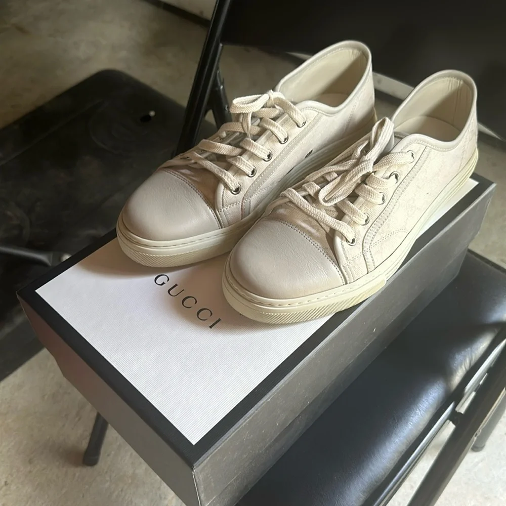 Gucci Cream Sneakers - Picture 1 of 6